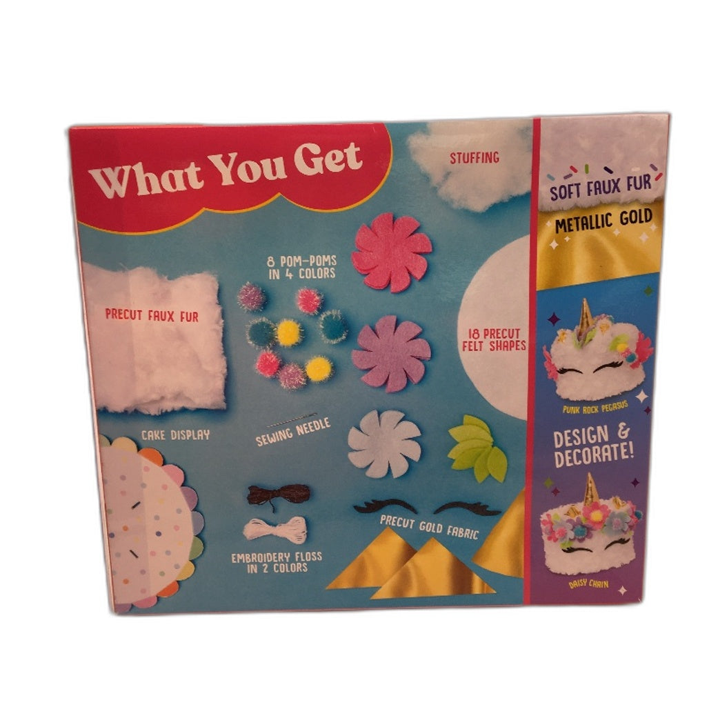 Klutz Sew Your Own Unicorn Cake Pillow Kit Rainbow Cute Soft Decoration NEW