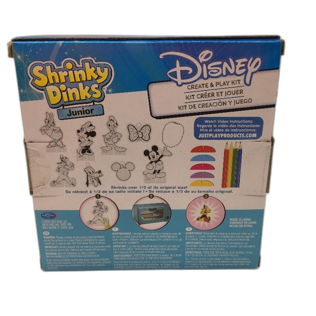 2 Pack Disney Colouring Sheet Roll & Shrinky Dinks Character Creation Craft Kit