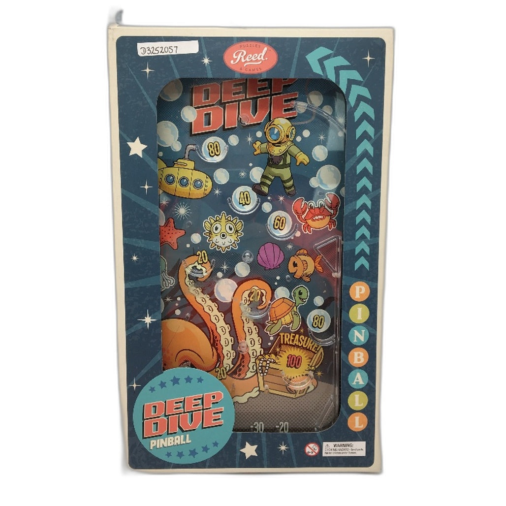 Reed Puzzles & Games Mini Handheld Pinball Game Deep Dive Ocean Theme NEW