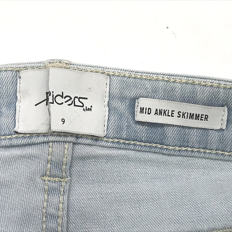 Riders by Lee Mid Ankle Skimmer Light Blue Ripped Denim Jeans Ladies Size 9 NEW