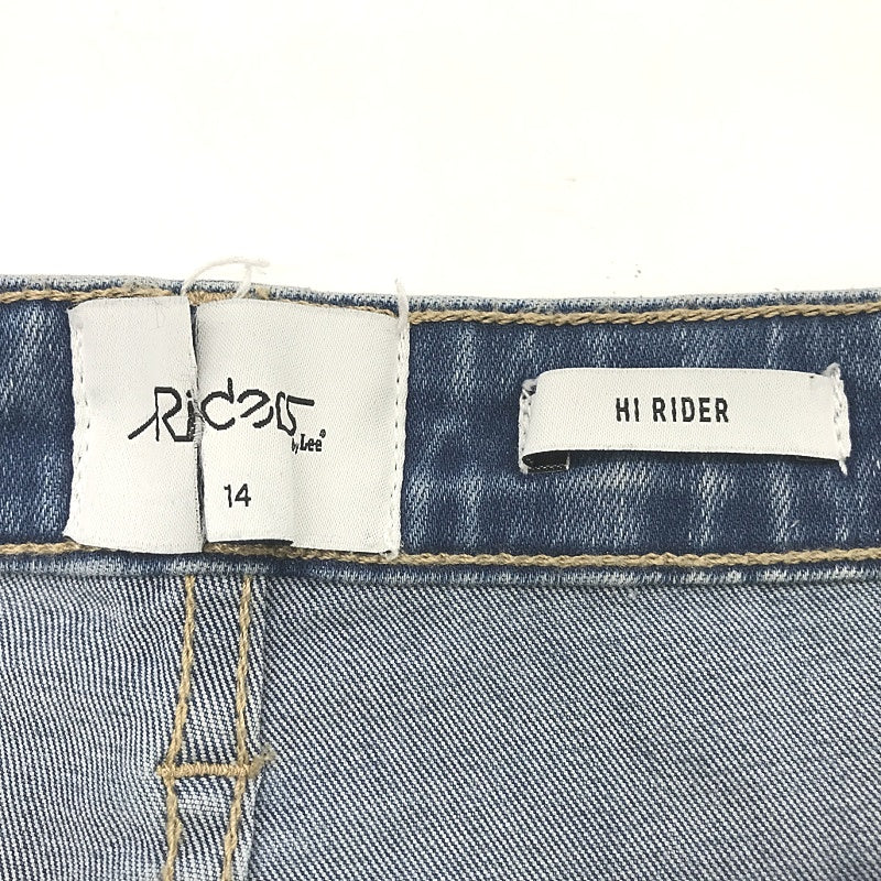 Riders by Lee Hi Rider Blue Designed to Fade Ripped Denim Jeans Lds Sz 14 DEMO