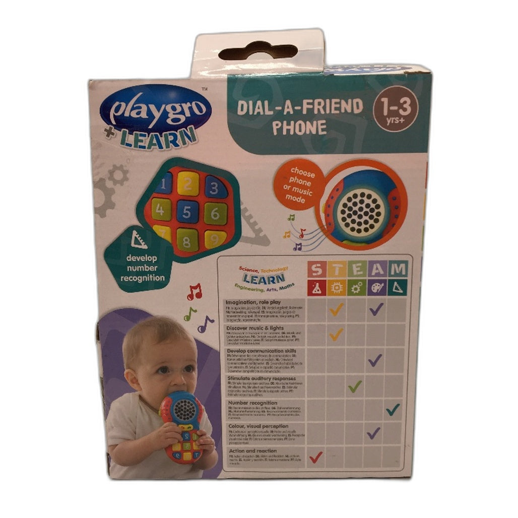 Playgro Learn Dial A Friend Phone Baby Toy Play Cellphone 1-3 And Up NEW