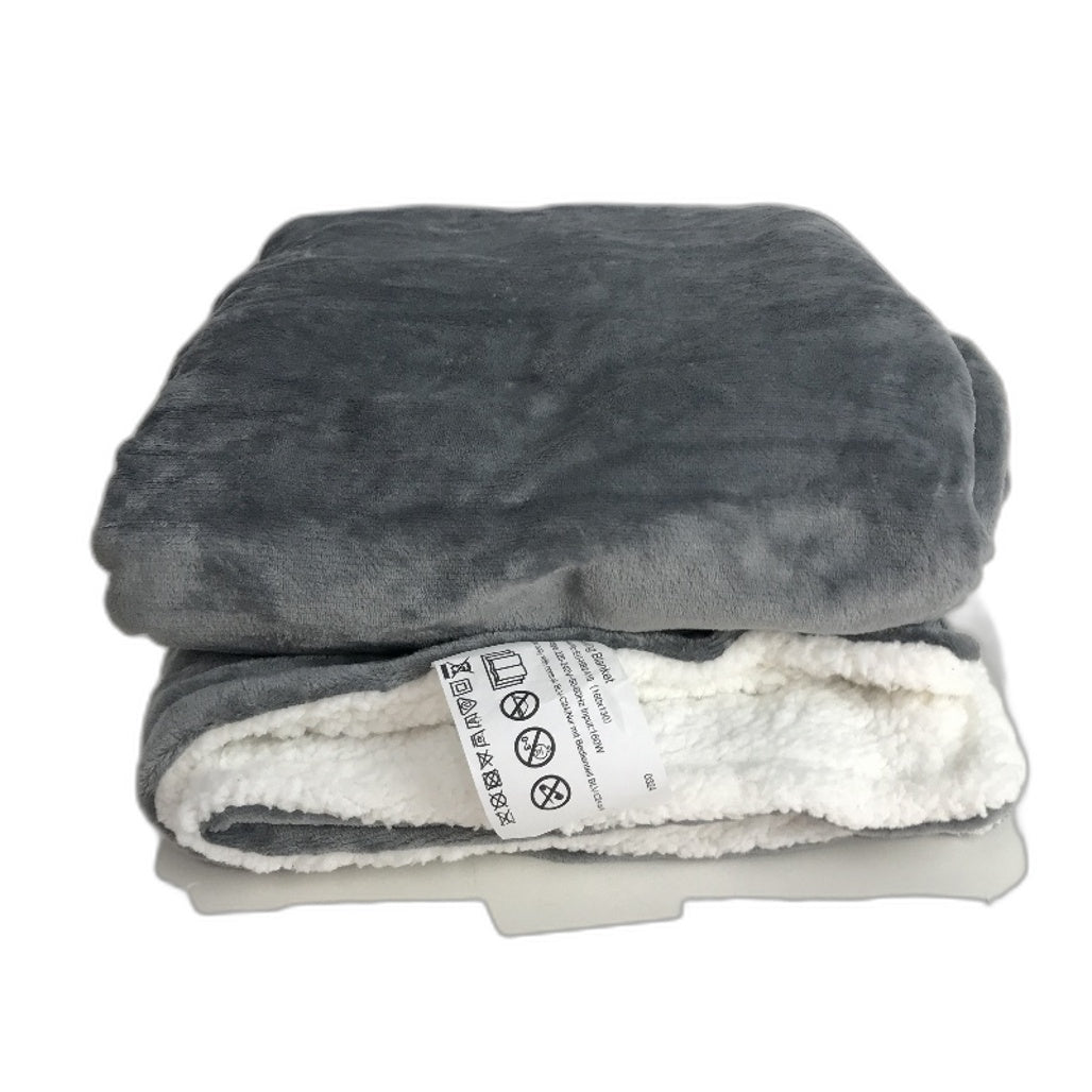 Auselect Electric Heated Soft Flannel And Sherpa Blanket Throw NEW