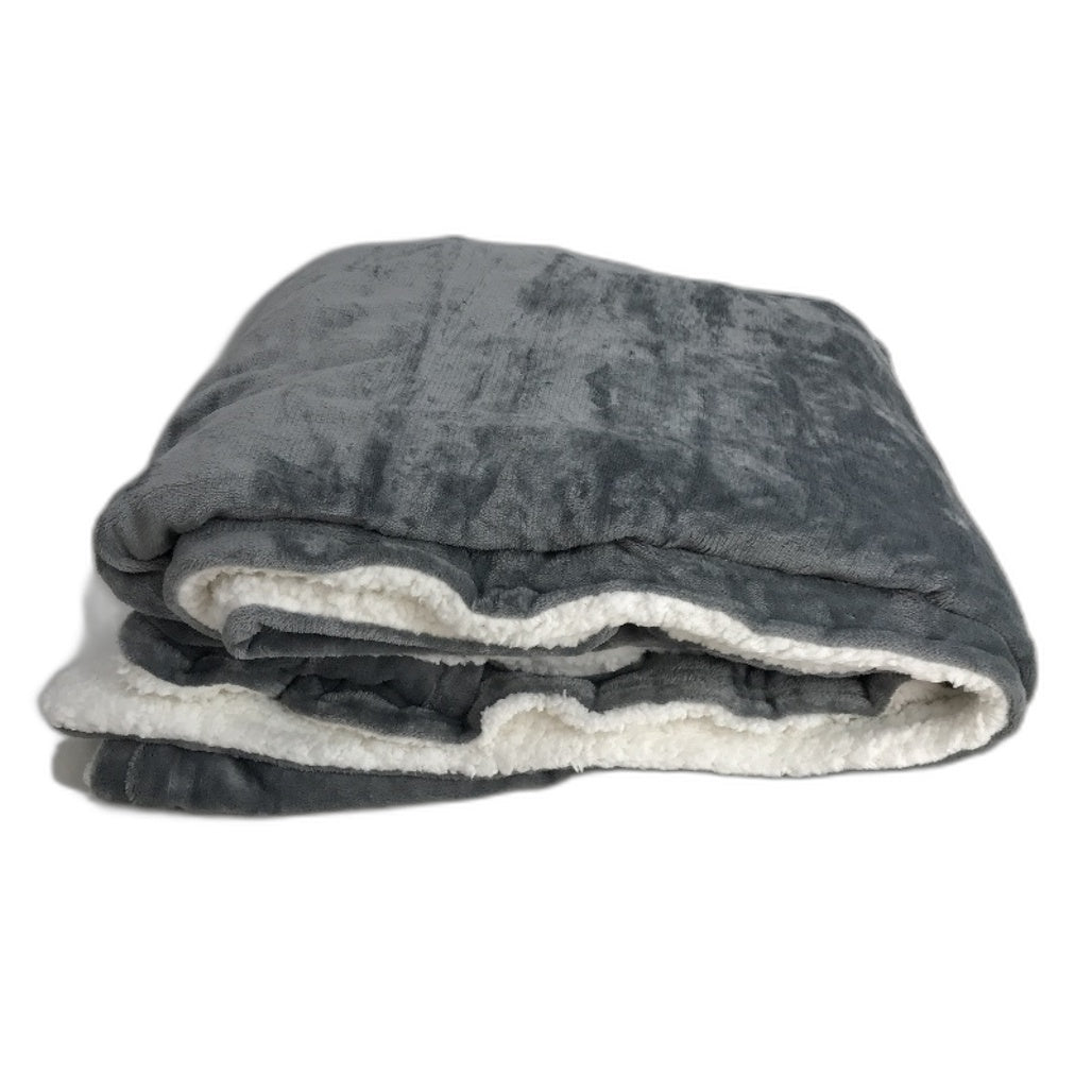 Auselect Electric Heated Soft Flannel And Sherpa Blanket Throw NEW