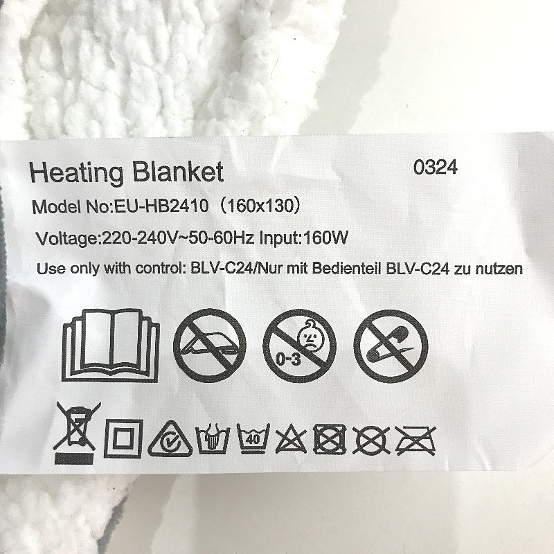 Auselect Electric Heated Soft Flannel And Sherpa Blanket Throw NEW