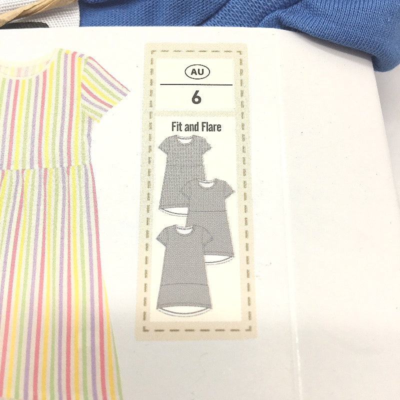 Lily & Dan 2 x 3Pks Fit & Flare 100% Cotton Multicoloured Girls Dresses Sz 6 - Lightweight Cotton Fast Shipping NEW