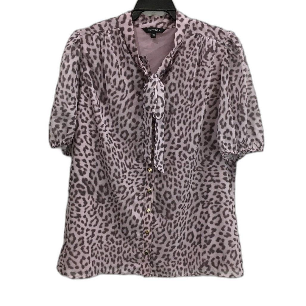 Portmans Animal Print Mauve Pink Fully Lined Button Up Blouse Ladies Size 10 NEW