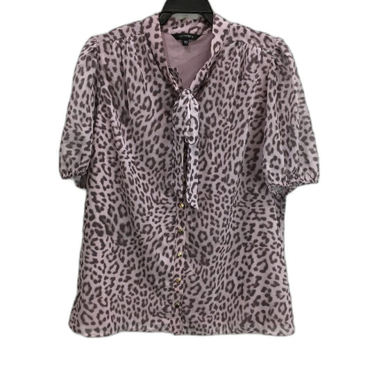 Portmans Animal Print Mauve Pink Fully Lined Button Up Blouse Ladies Size 10 NEW