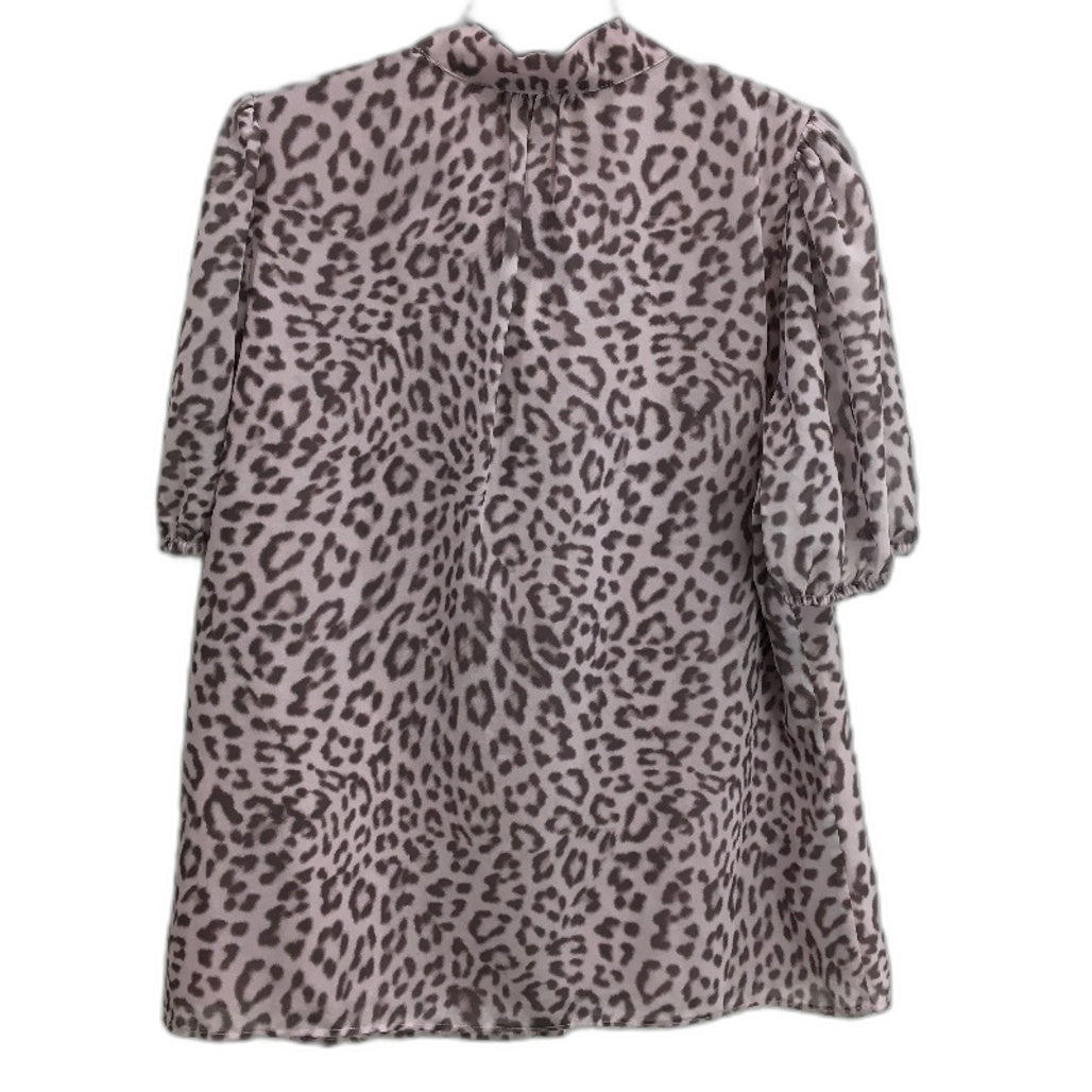 Portmans Animal Print Mauve Pink Fully Lined Button Up Blouse Ladies Size 10 NEW