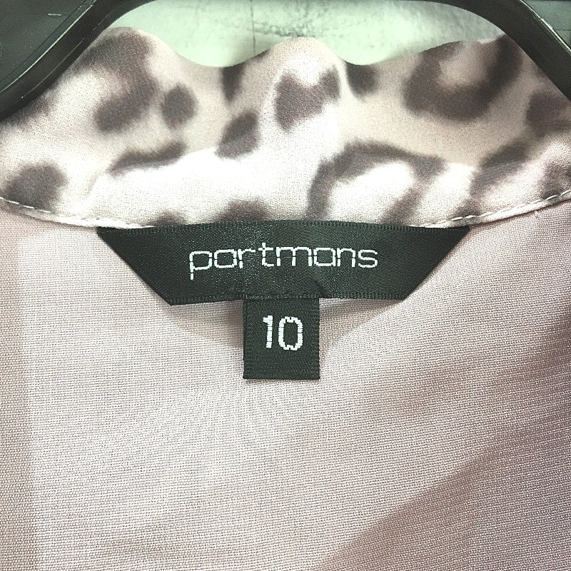 Portmans Animal Print Mauve Pink Fully Lined Button Up Blouse Ladies Size 10 NEW