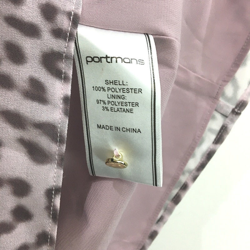 Portmans Animal Print Mauve Pink Fully Lined Button Up Blouse Ladies Size 10 NEW