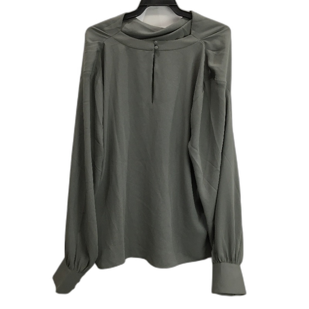 Portmans Soft Khaki Green Scoup Neck Long Sleeve Blouse Top Ladies Size 18 NEW