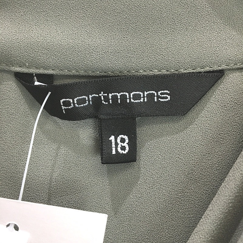 Portmans Soft Khaki Green Scoup Neck Long Sleeve Blouse Top Ladies Size 18 NEW