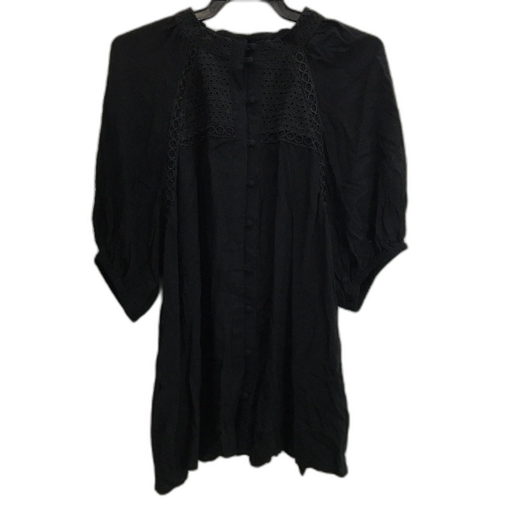 Katies Mix Lace Detailed Trim Button Up Black Blouse Ladies Size 16 White Viscose - Lightweight Fast Shipping NEW