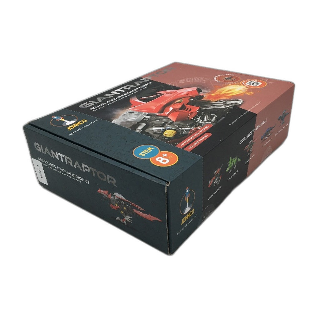 JohnCo Giantraptor BYO Armoured Dinosaur Velociraptor Robot for Ages 8 Yrs Red&Black - Durable, Lightweight, Fast Shipping NEW