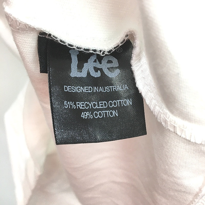 Lee Box Logo Baggy Recycled Cotton Vintage White Tee Shirt Mens Size Medium - White Cotton/Recycled Cotton Durable Design NEW