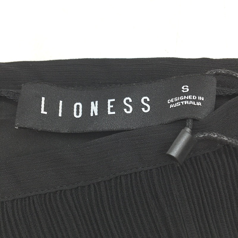 Lioness Ford Onyx Black Sash Belt Plisse Mini Skirt Ladies Size Small - Black Polyester Durable Design NEW