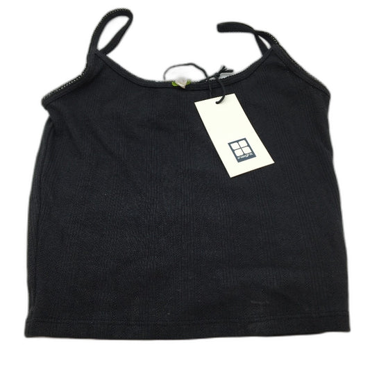 Insight Thrills Pointelle Pitch Black Rose Detail Tank Top Ladies Size XS NEW