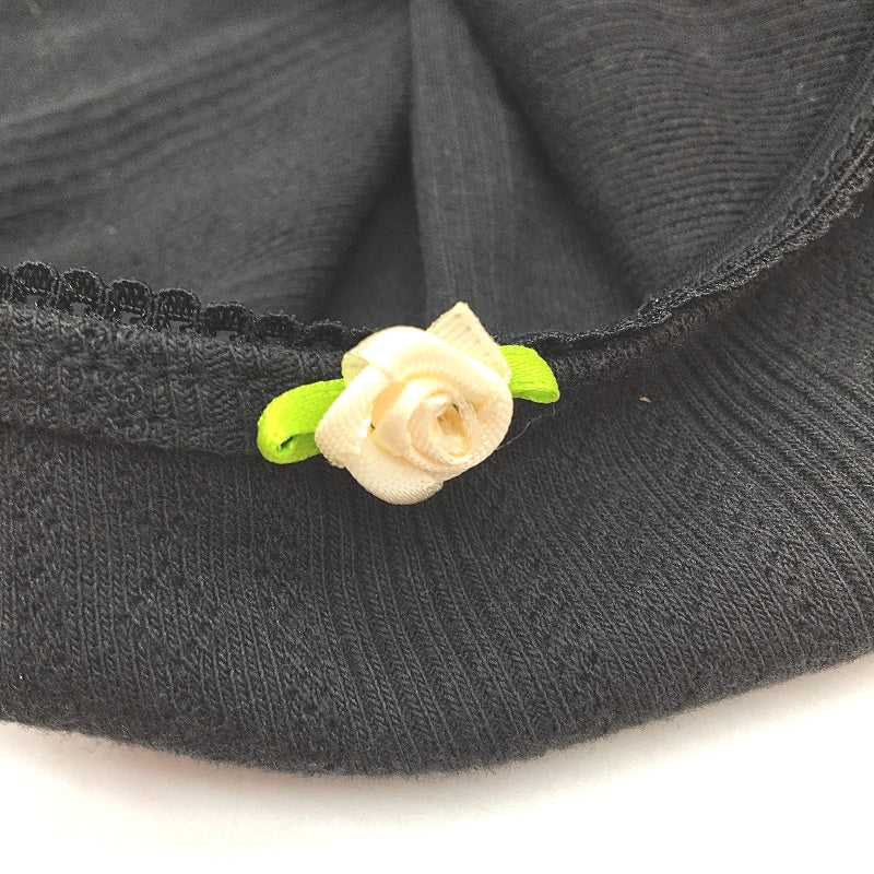 Insight Thrills Pointelle Pitch Black Rose Detail Tank Top Ladies Size XS NEW