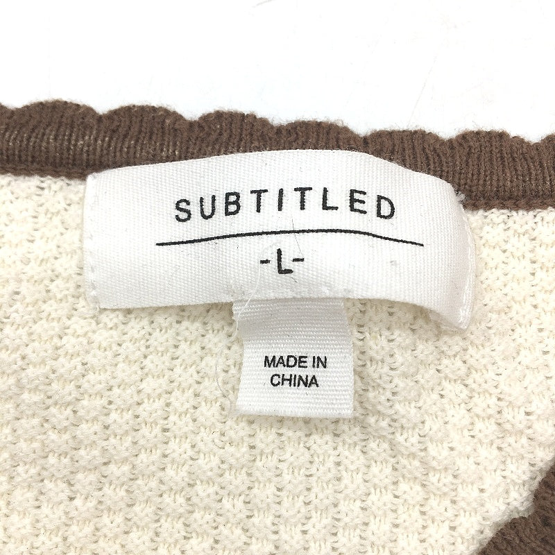 Subtitled Nori Compact Brown & Cream Contrast Knit Top Ladies Size Large NEW