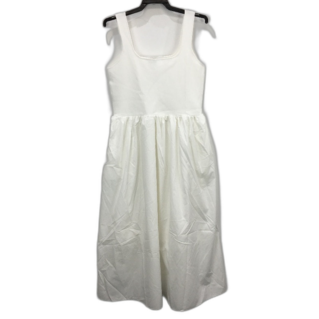 Portmans Harper Knit Woven White Sleeveless Midi Dress for Women - Size Large NEW