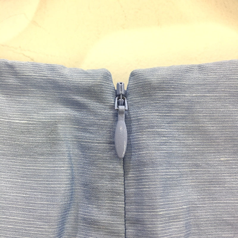 Portmans Diana Brunnera Blue Puff Sleeve Short Dress | Viscose Linen Blend | Size AU 18 NEW