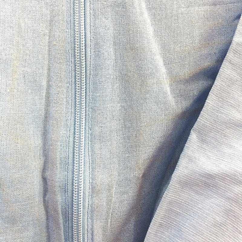 Portmans Diana Brunnera Blue Puff Sleeve Short Dress | Viscose Linen Blend | Size AU 18 NEW