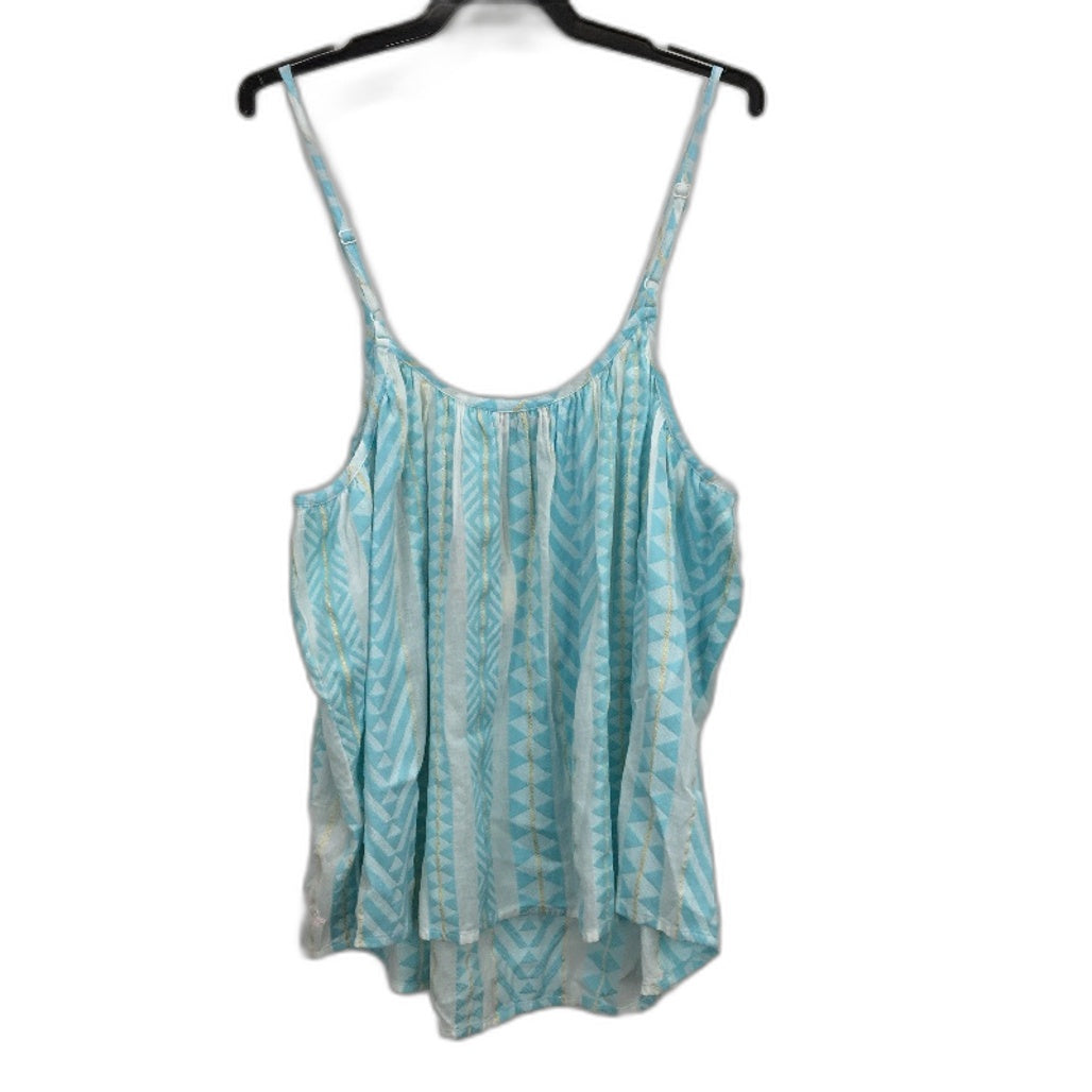 Peter Alexander Blue Patterned Pyjama Top Singlet Flowy Tie Front NEW