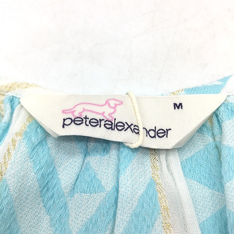 Peter Alexander Blue Patterned Pyjama Top Singlet Flowy Tie Front NEW