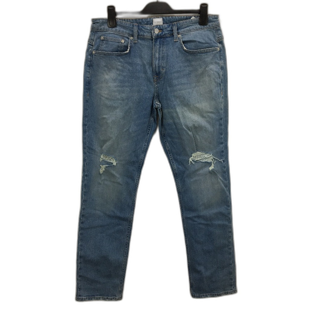 Calvin Klein Men's Skinny Ripped Jeans in Blue - Size 34x32, Cotton Elastane Fit