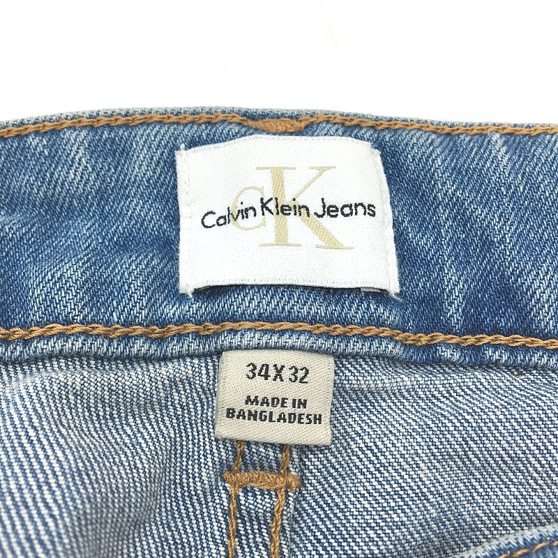 Calvin Klein Men's Skinny Ripped Jeans in Blue - Size 34x32, Cotton Elastane Fit
