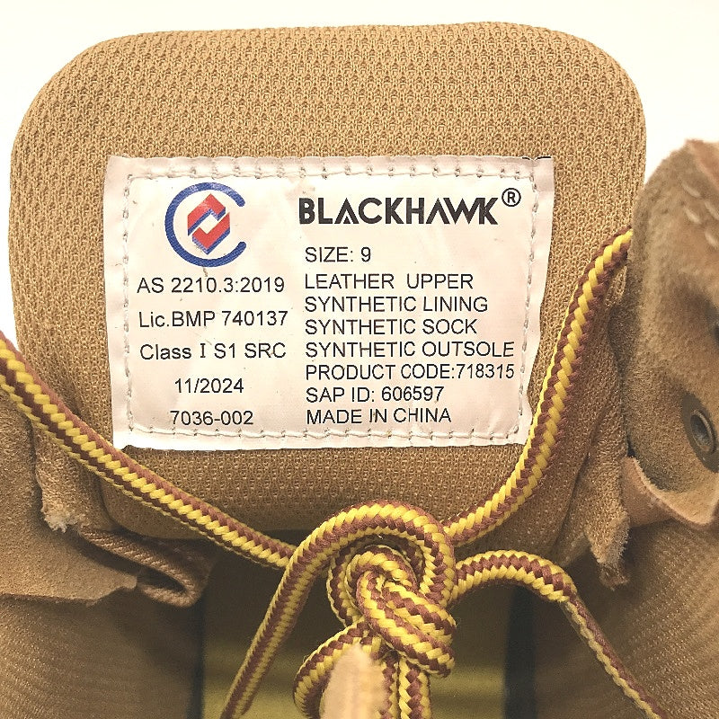 Blackhawk Aust Standard Steel Toe Cap Safety Boots Leather Wheat Mens Size 9 NEW