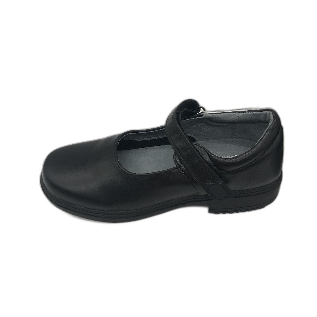 Lily & Dan Black Premium Leather School Shoes 'Mary Jane' Size Kids AU 5