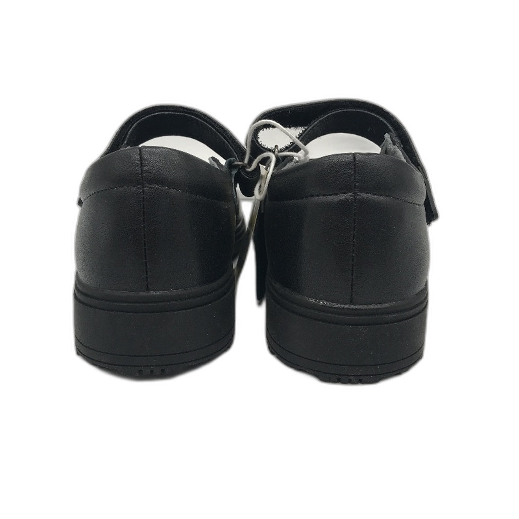 Lily & Dan Black Premium Leather School Shoes 'Mary Jane' Size Kids AU 2