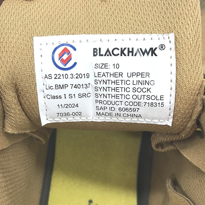 Blackhawk Aus Standard Steel Toe Cap Safety Boots Leather Wheat Mens Size 10 NEW