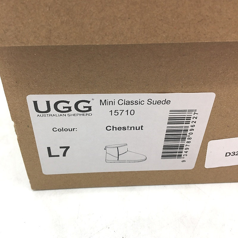 UGG Australian Shepherd Mini Classic Suede Chestnut Ankle Boots Size M5.5 L7