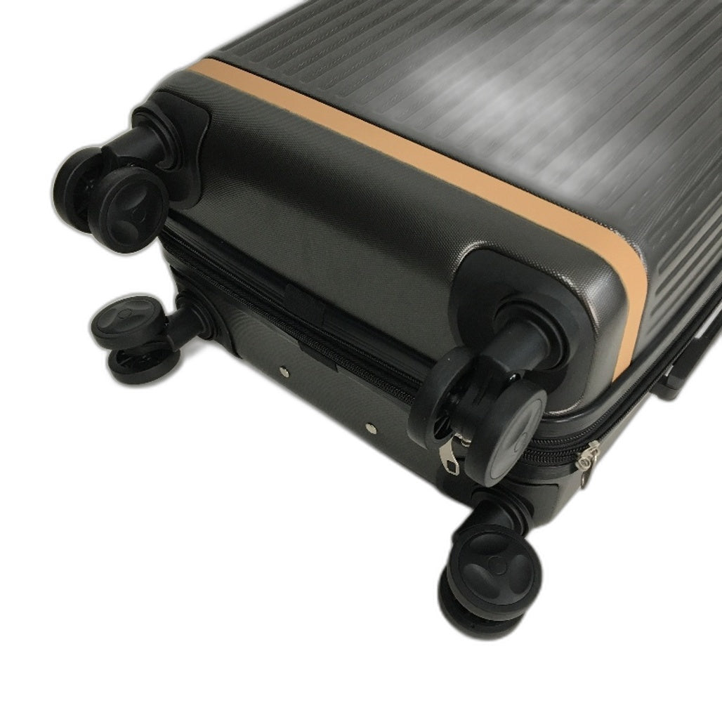 Sunway Charcoal & Tan Carry On TSA Lockable 47cm Hard Shell Travel Suitcase NEW