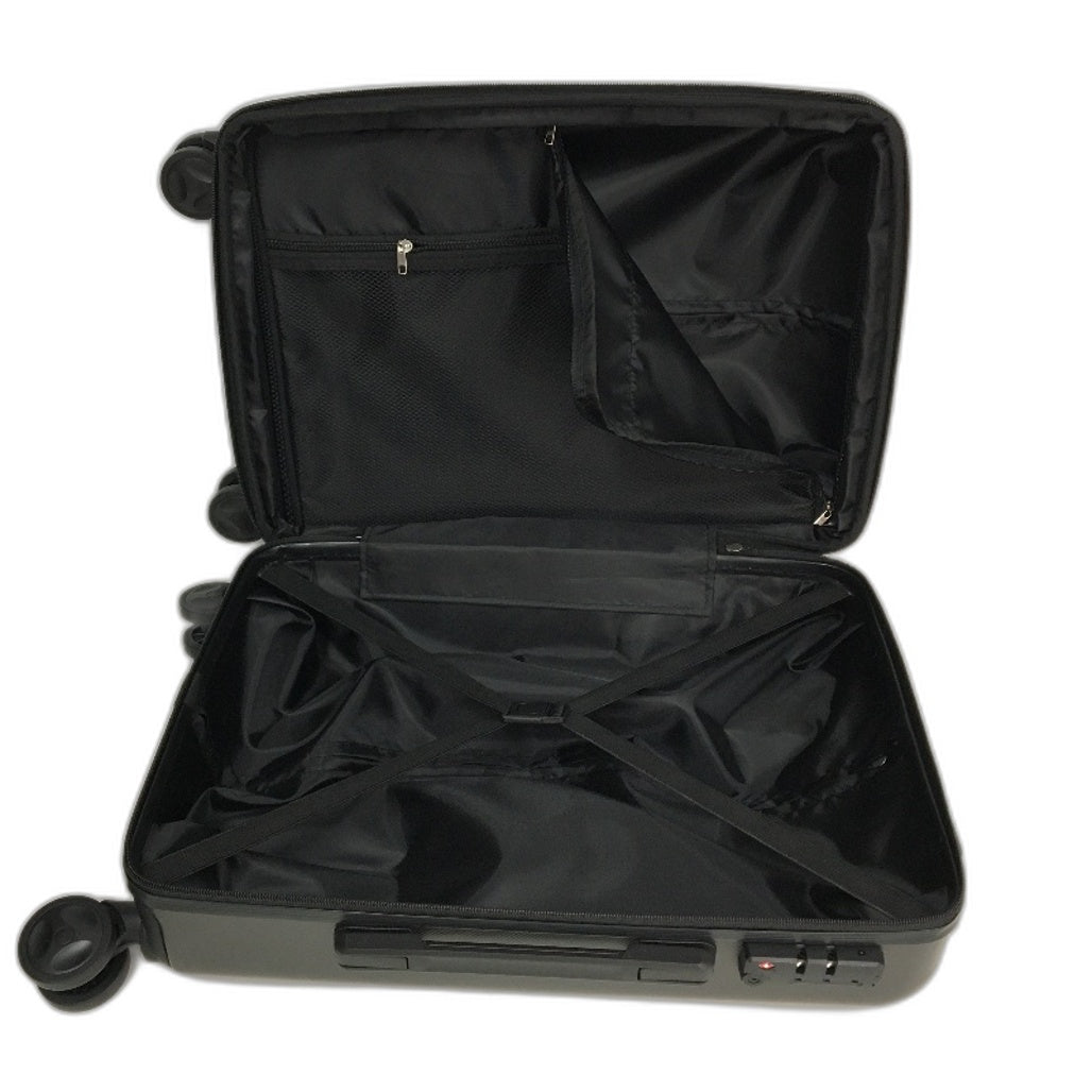 Sunway Charcoal & Tan Carry On TSA Lockable 47cm Hard Shell Travel Suitcase NEW