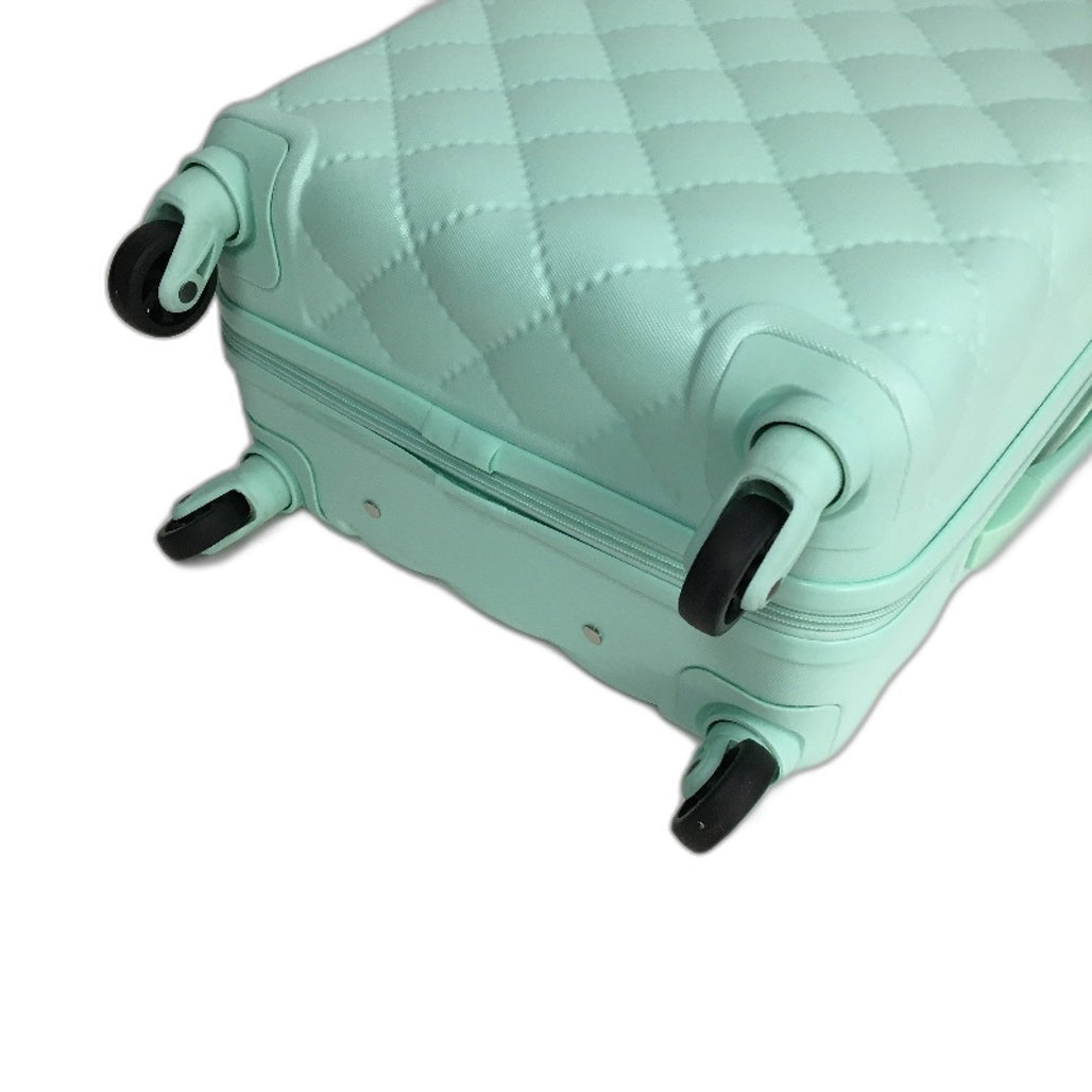 Sunway Mint Green Quilted Carry On TSA Lockable 50cm Hard Shell Travel Case NEW