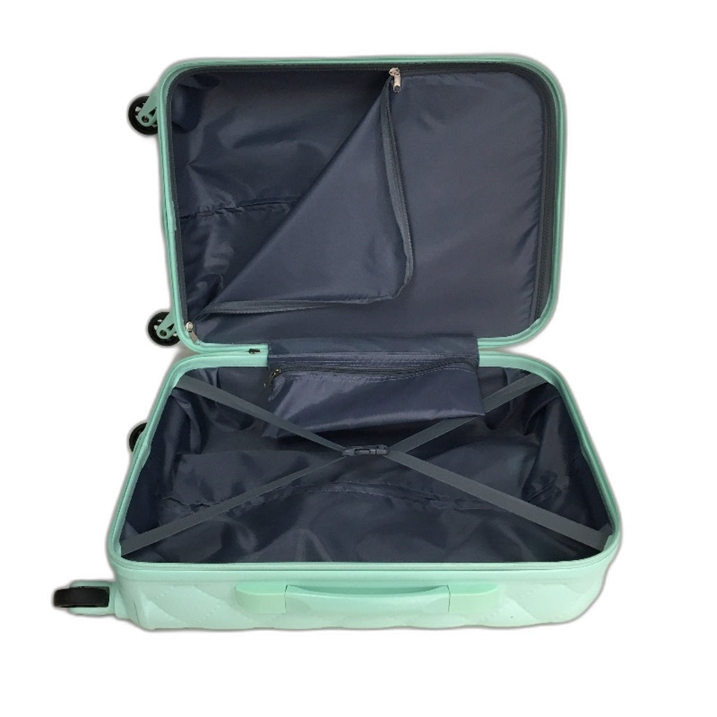 Sunway Mint Green Quilted Carry On TSA Lockable 50cm Hard Shell Travel Case NEW