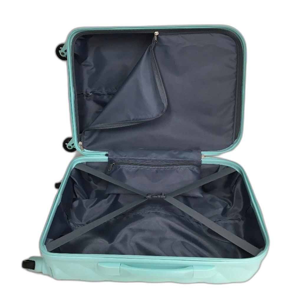 Sunway Light Blue Quilted Carry On TSA Lockable 50cm Hard Shell Travel Case NEW