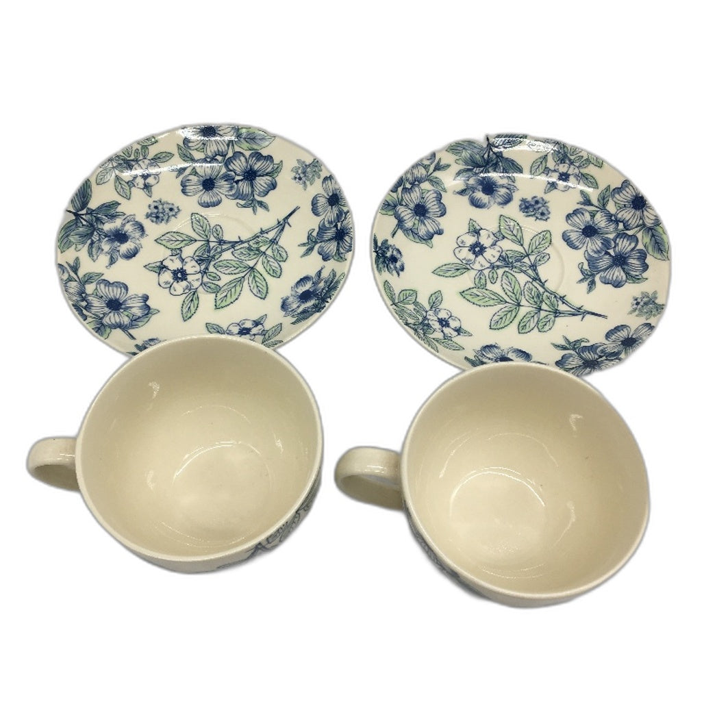 Casa Domani Creme de Creme Boquet Blue Floral 2 Setting Tea Pot & Creamer Set