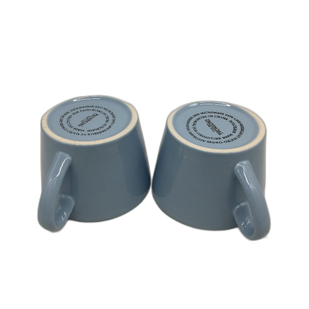 Provincial Home Living Light Blue Ceramic 9 Piece Coffe Cup Set With Sugar Bowl