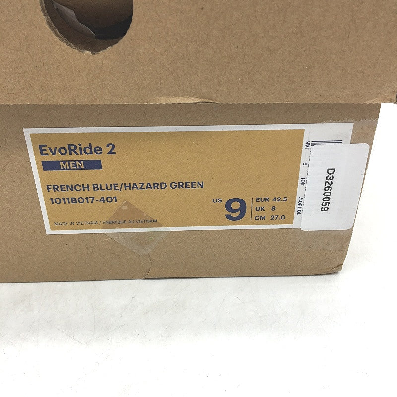 Asics EvoRide 2 Flyte Foam French Blue Neon Green Sneakers Mens US 9 EU 42.5 NEW