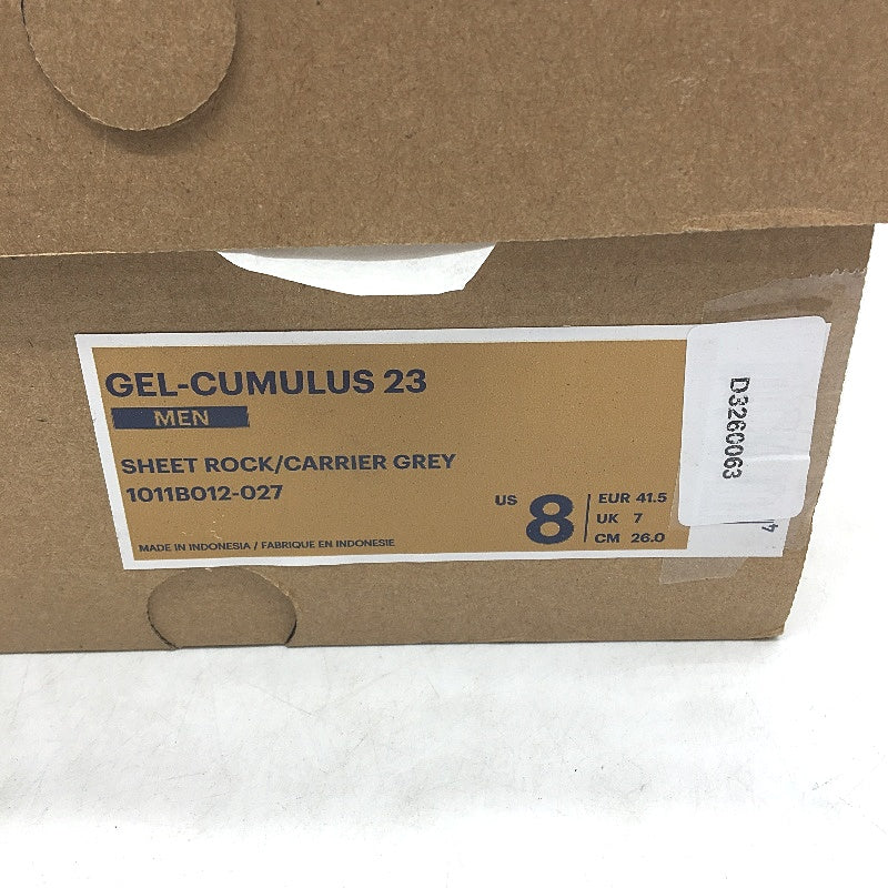 Asics Ortholite Gel-Cumulus 23 Flyte Foam Grey Sneakers Mens US 8 EU 41.5 NEW