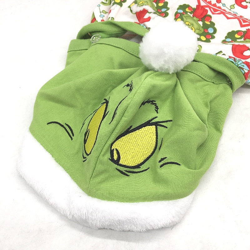 Peter Alexander The Grinch Fair Isle Fur Lined Hood Dog Hoodie Size Small NEW
