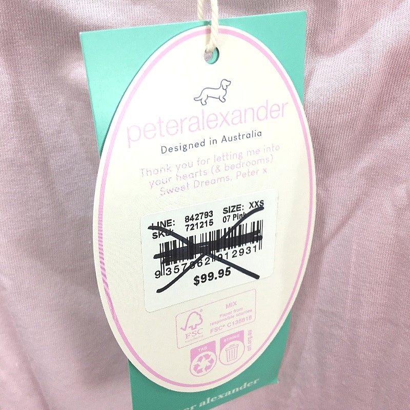 Peter Alexander Pretty Pink Lace Trim Bamboo Slip Nightie Ladies Size 2XS NEW