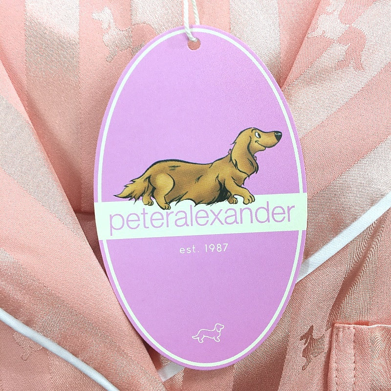 Peter Alexander Apricot Penny Stripe Chic Satin Shortie PJ Set Ladies Sz 2XS NEW