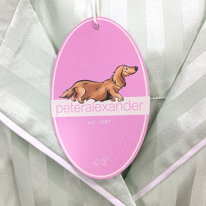 Peter Alexander Pistachio Green Stripe Chic Satin Shortie PJ Set Ladies Sz M NEW