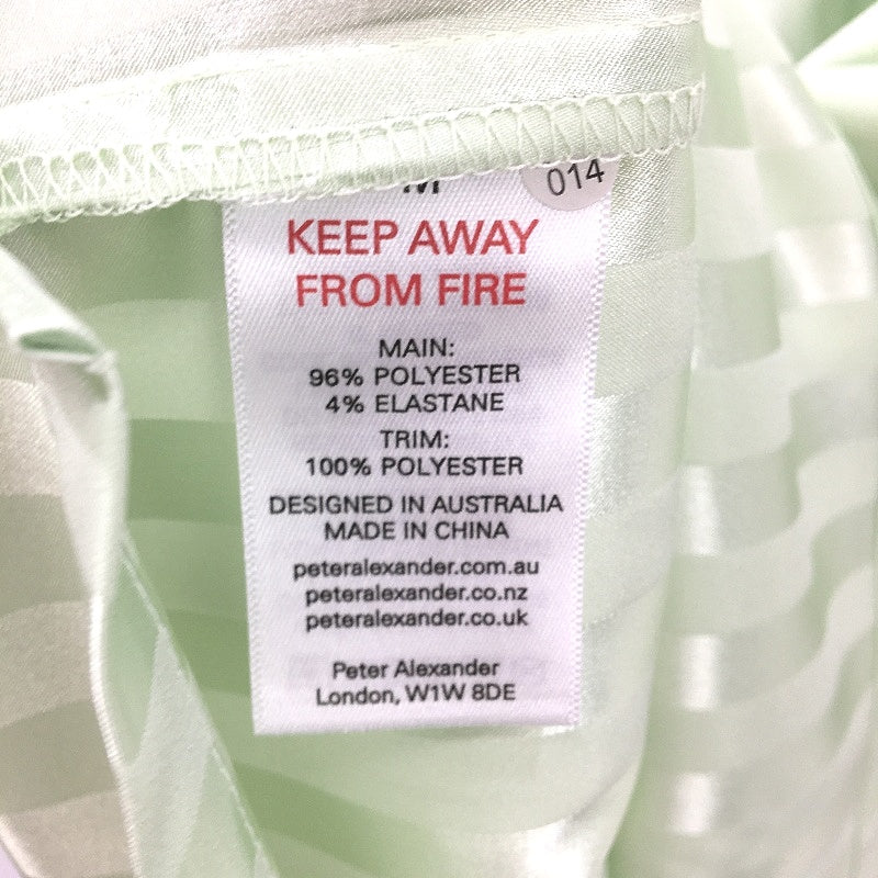 Peter Alexander Pistachio Green Stripe Chic Satin Shortie PJ Set Ladies Sz M NEW